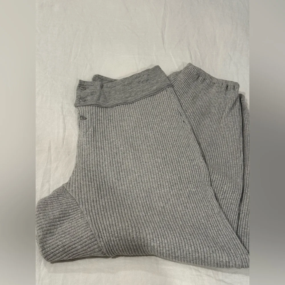 Free People Gray Ribbed Lounge Pants - Picture 2 of 4